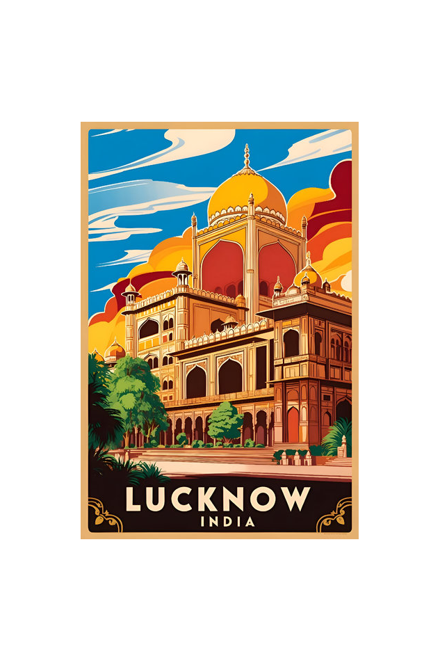 Framed travel poster Lucknow