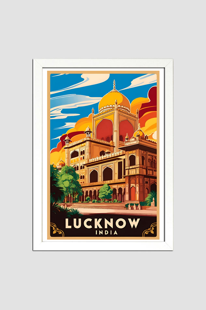 Framed travel poster Lucknow