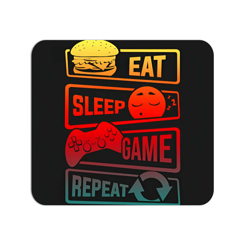 eat sleep game repeat mouse pad